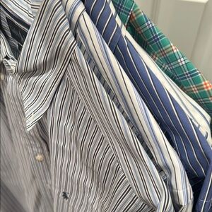 Ralph Lauren Blue and White Casual Button Down Shirts